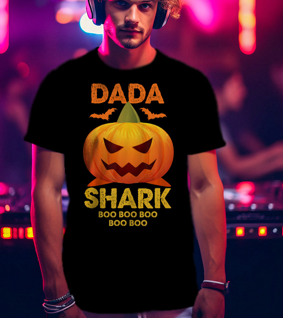 Dada Shark Boo Boo Boo Halloween Pumpkin T-Shirt