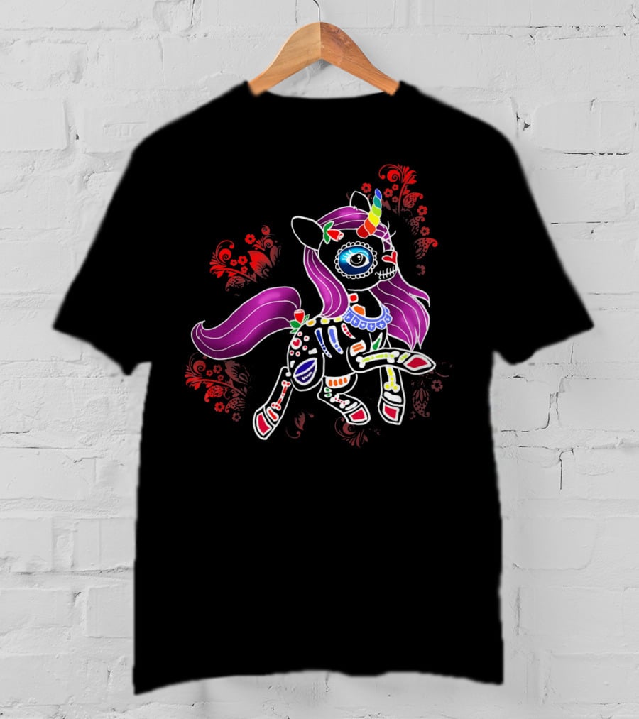 Unicorn Skeleton Dia De Los Muertos Unicorn T-Shirt