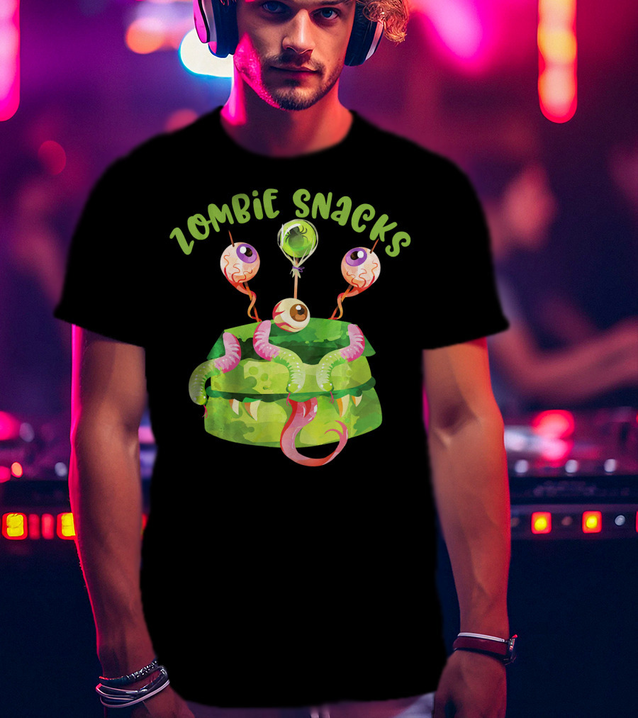 Zombie Snacks Halloween Fun Eyeballs T-Shirt