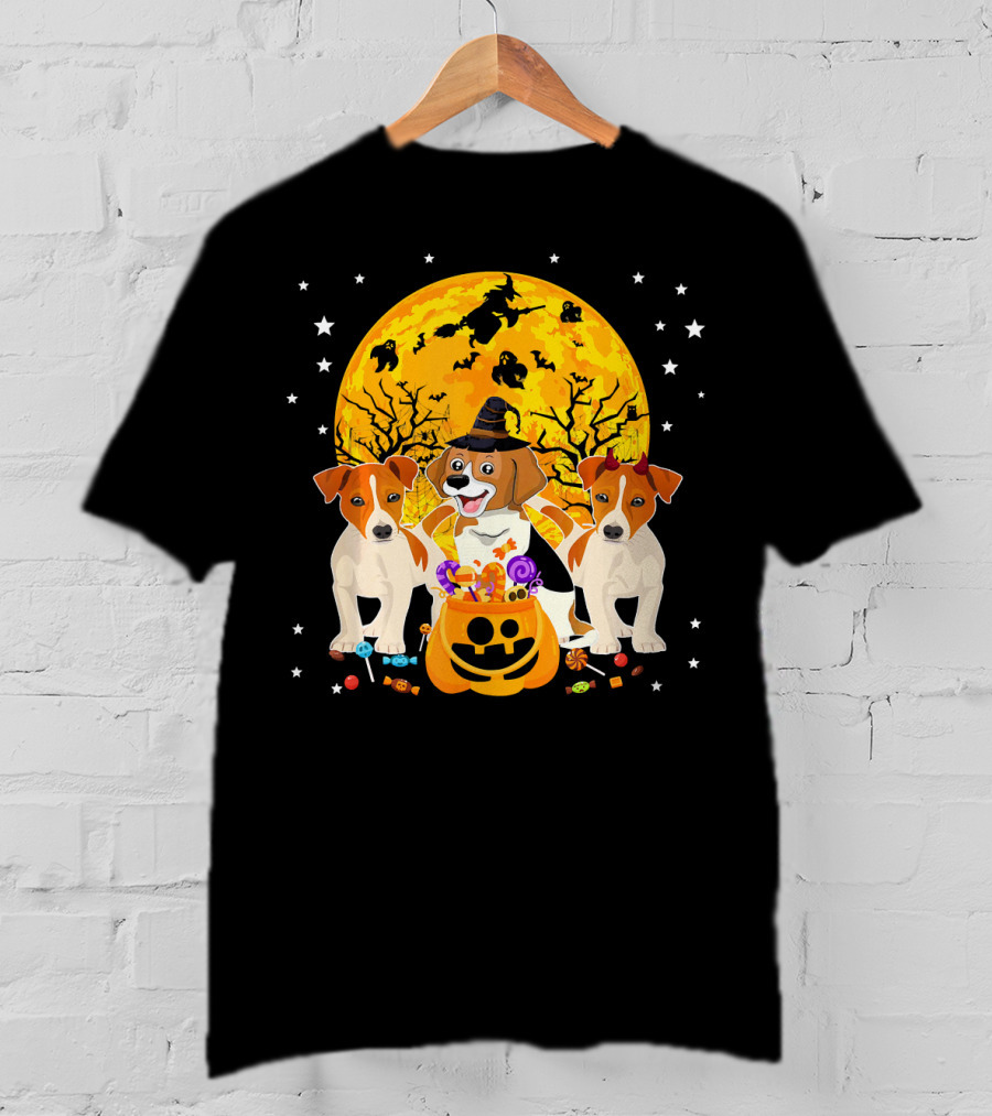 Halloween Jack Russell Terrier Candy Moon Magic T-Shirt