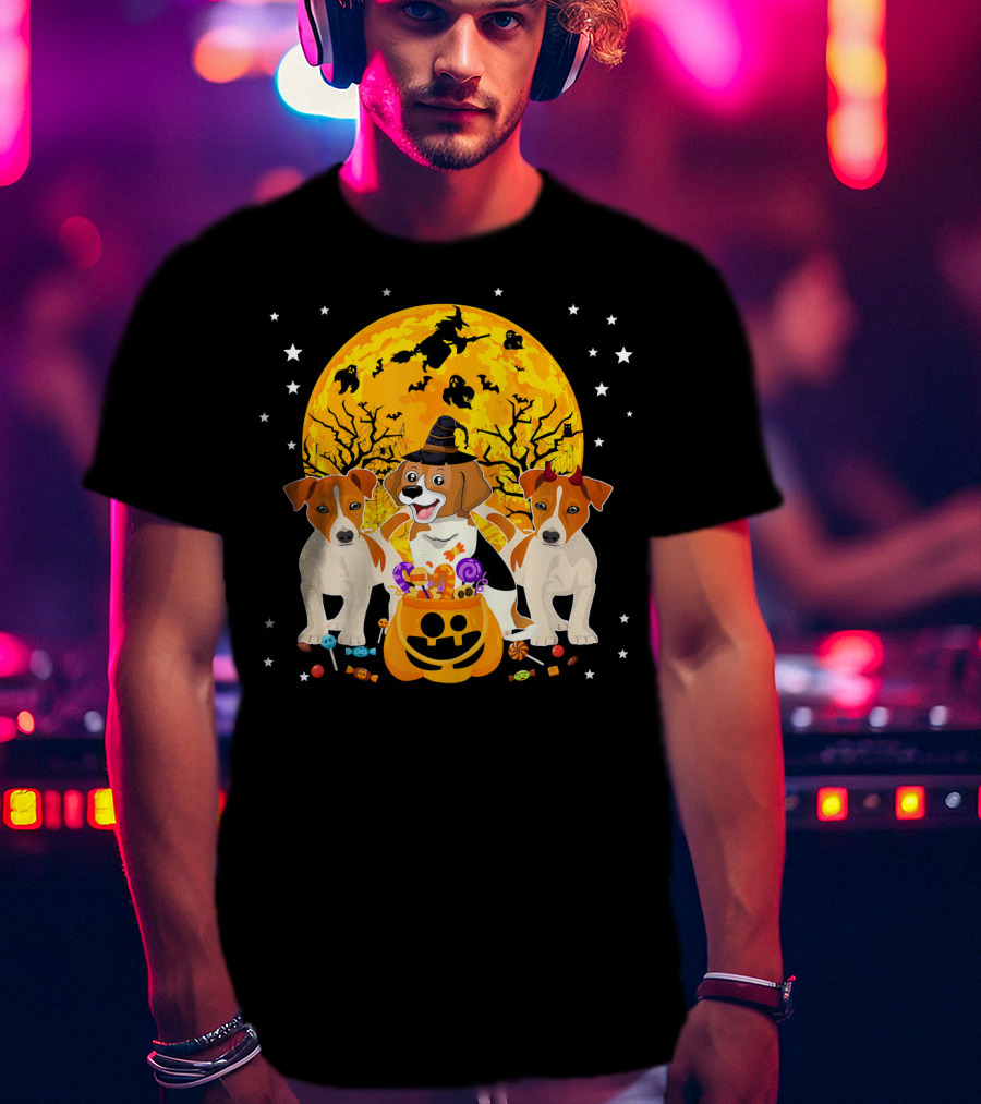 Halloween Jack Russell Terrier Candy Moon Magic T-Shirt