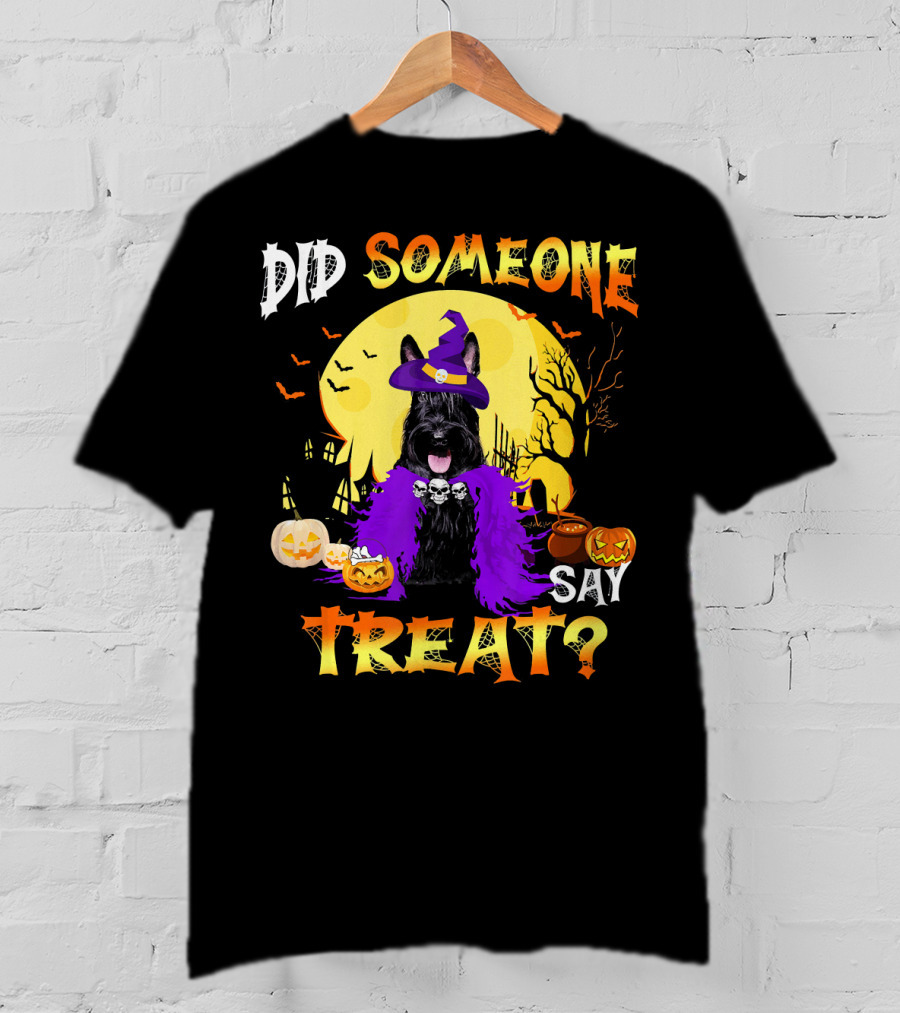 Scottish Terrier Dog Halloween Did Someone Say Treat? T-Shirt
