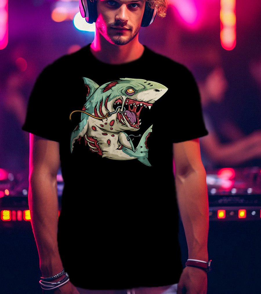 Zombie Shark Halloween Party Monster T-Shirt