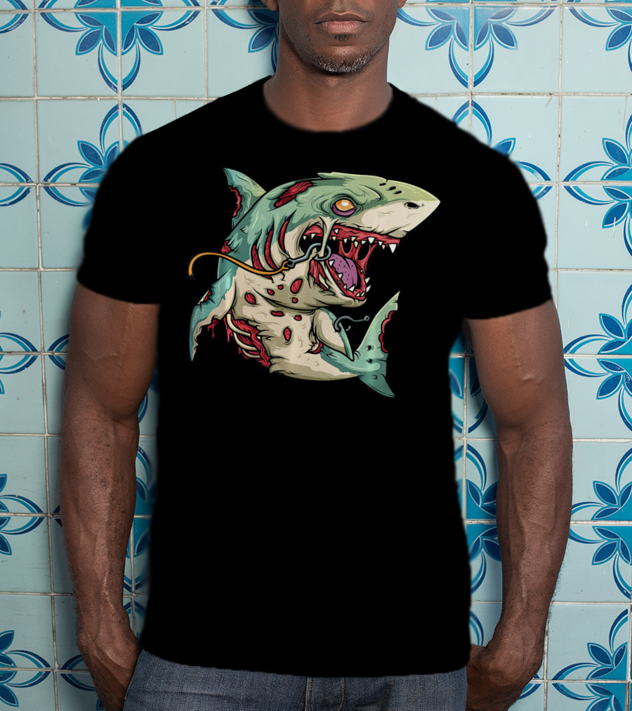 Zombie Shark Halloween Party Monster T-Shirt