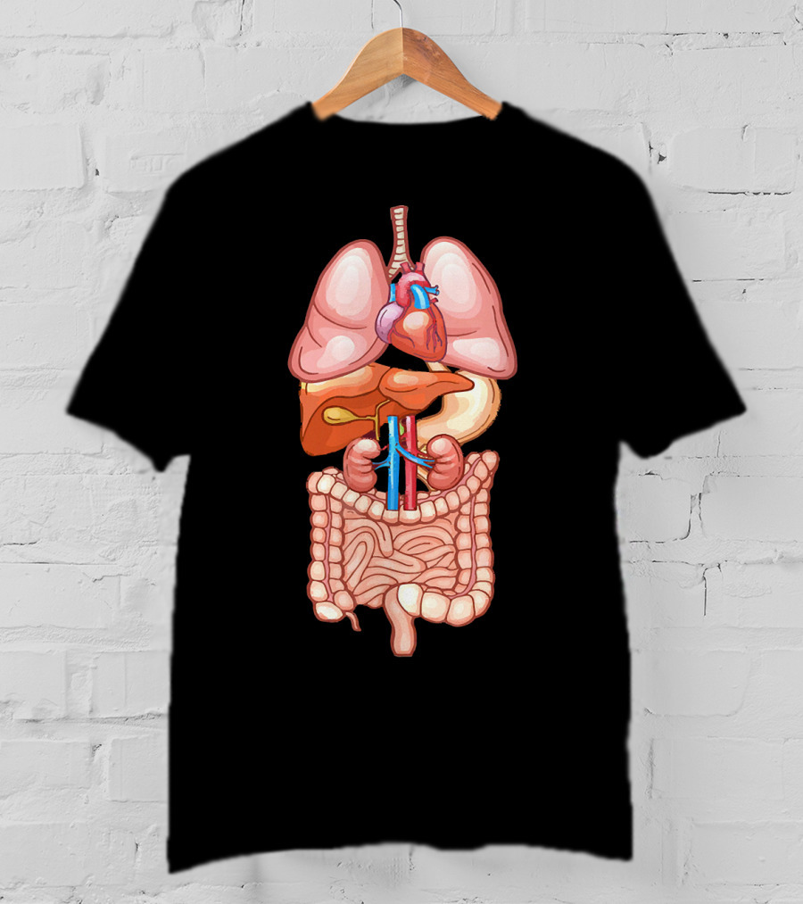 Halloween Anatomy Internal Organ Diagram T-Shirt