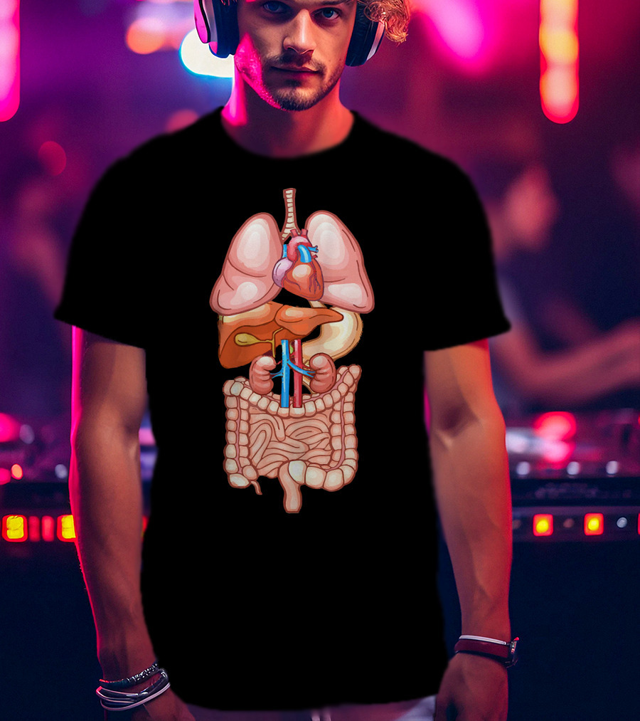 Halloween Anatomy Internal Organ Diagram T-Shirt