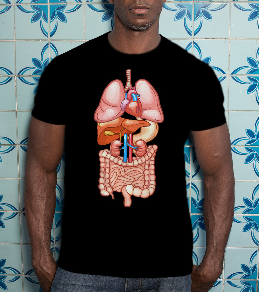Halloween Anatomy Internal Organ Diagram T-Shirt
