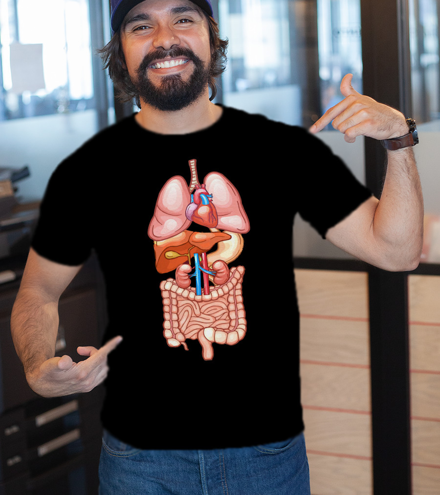 Halloween Anatomy Internal Organ Diagram T-Shirt