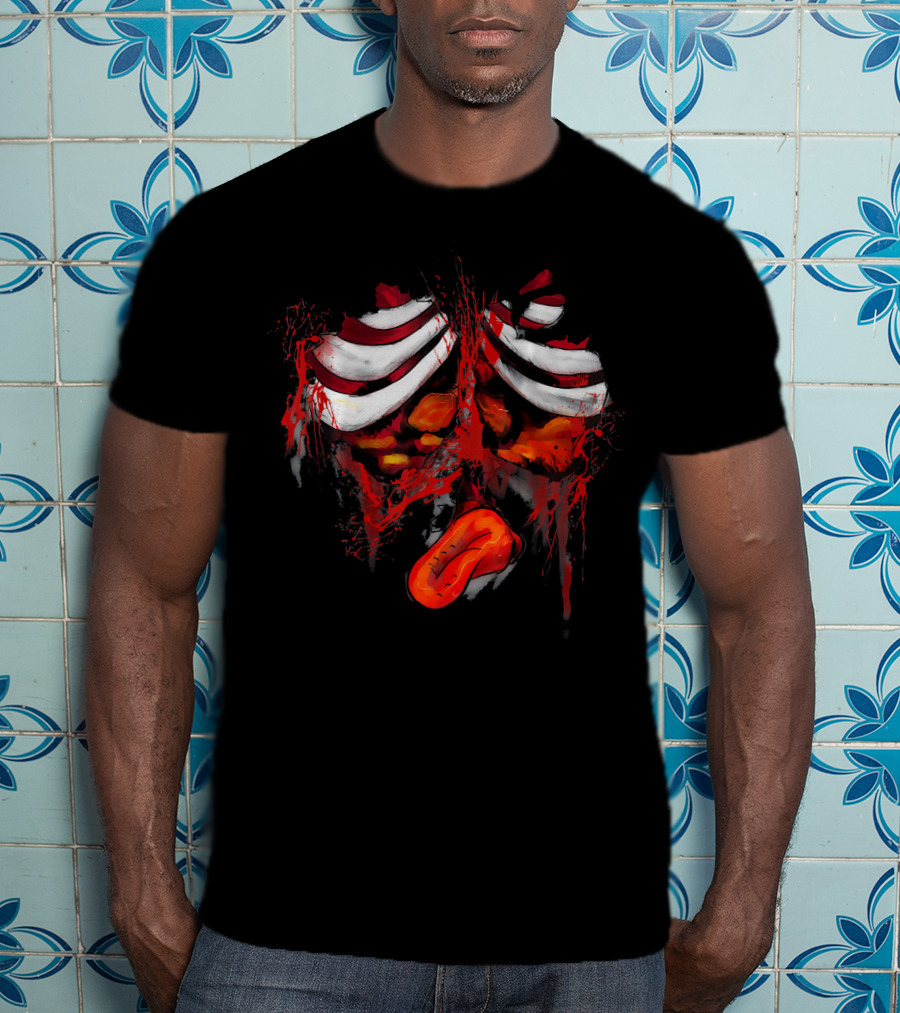 Grotesque Zombie Rib Cage And Entrails Halloween Costume T-Shirt