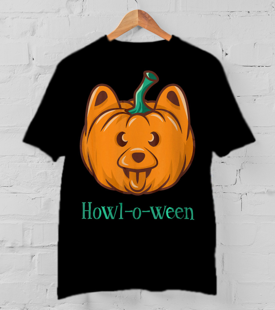 Howl-o-ween Dog Halloween Jackolantern T-Shirt