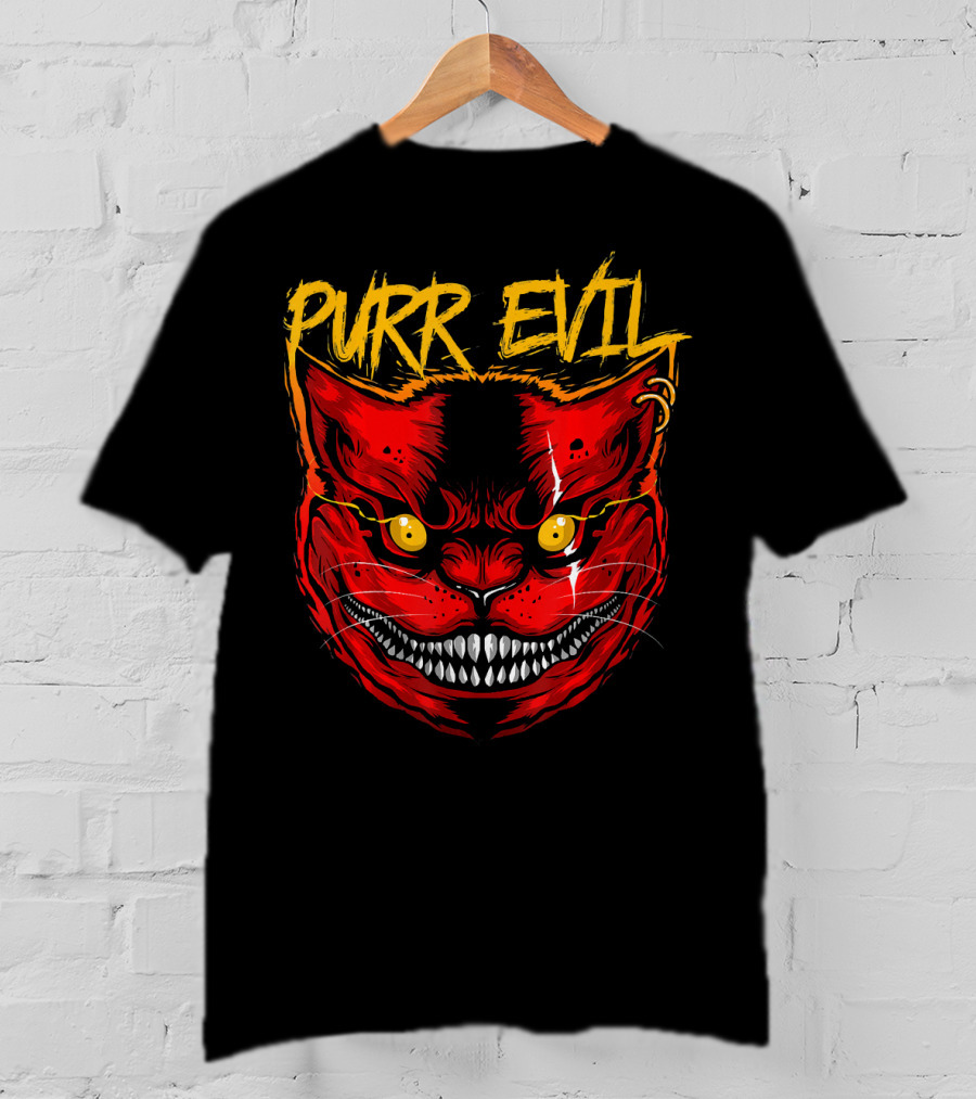 Purr Evil Cat For Halloween Saturday T-Shirt