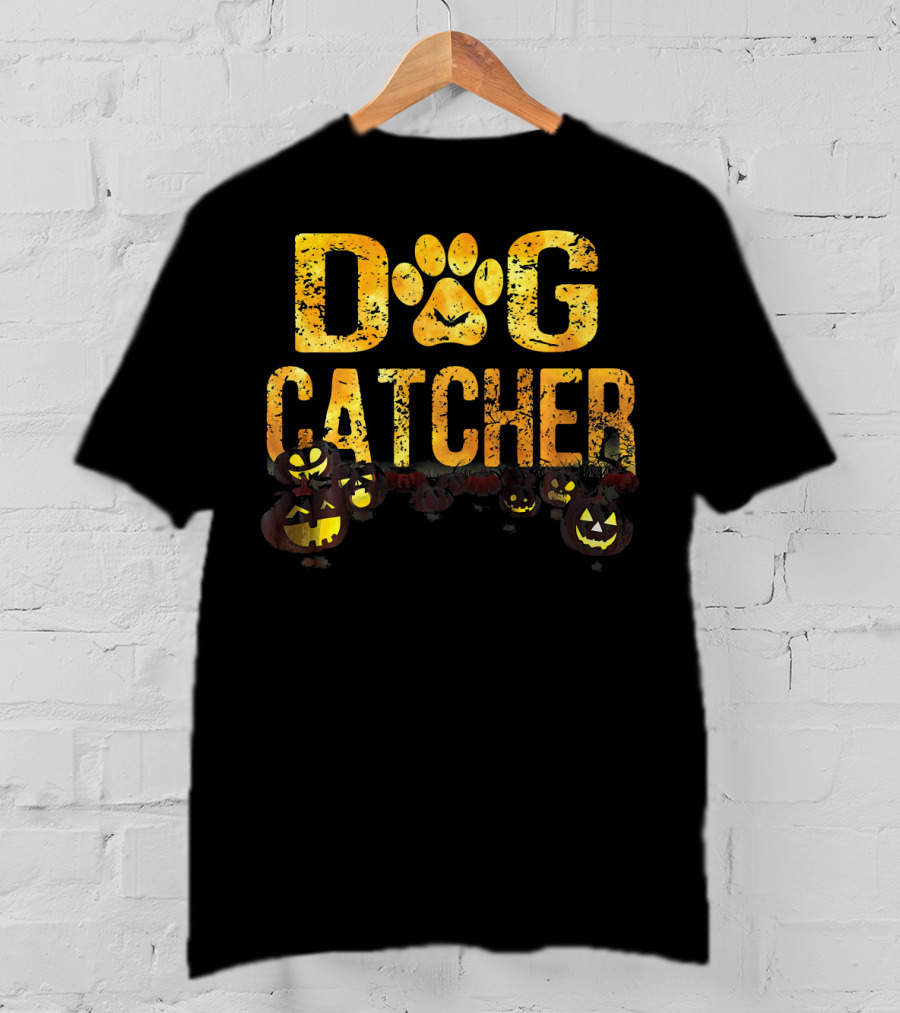 Dog Catcher Halloween Pumpkins Scary Costume T-Shirt