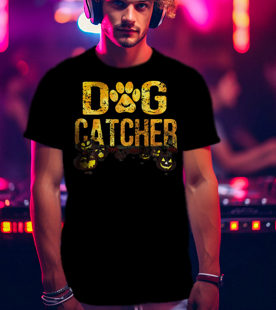 Dog Catcher Halloween Pumpkins Scary Costume T-Shirt