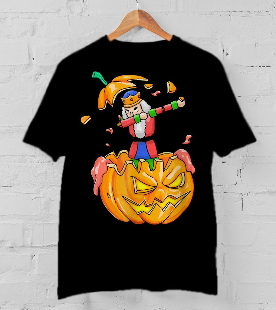 Nutcracker Dabbing On Giant Halloween Pumpkin Fun T-Shirt