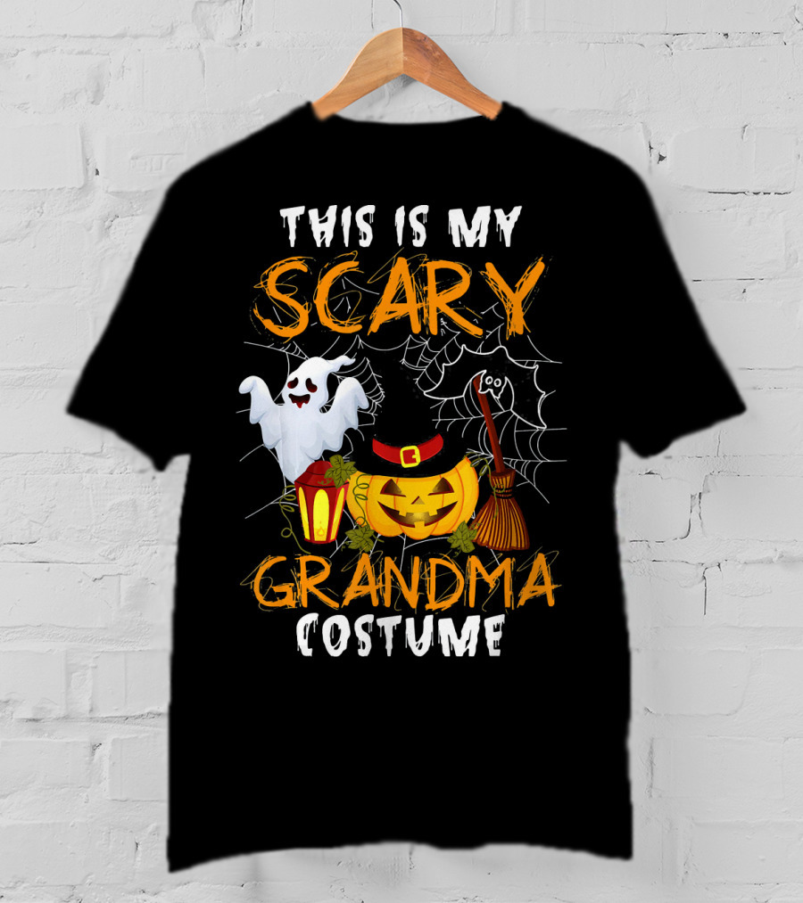 This Is My Scary Grandma Halloween Costume Ghost Pumpkin Spider Web T-Shirt
