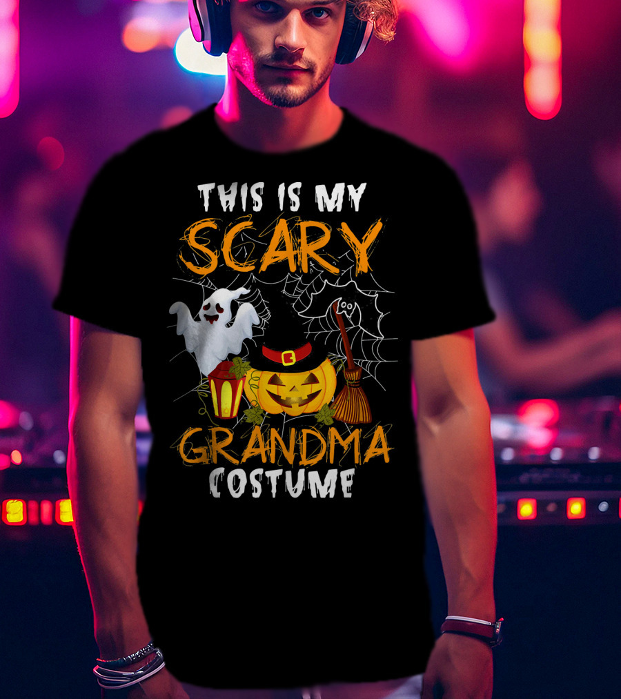 This Is My Scary Grandma Halloween Costume Ghost Pumpkin Spider Web T-Shirt