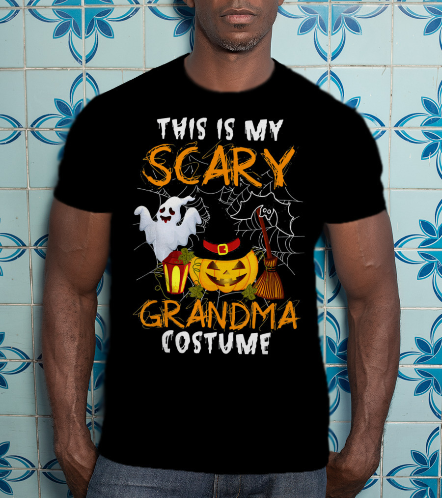 This Is My Scary Grandma Halloween Costume Ghost Pumpkin Spider Web T-Shirt