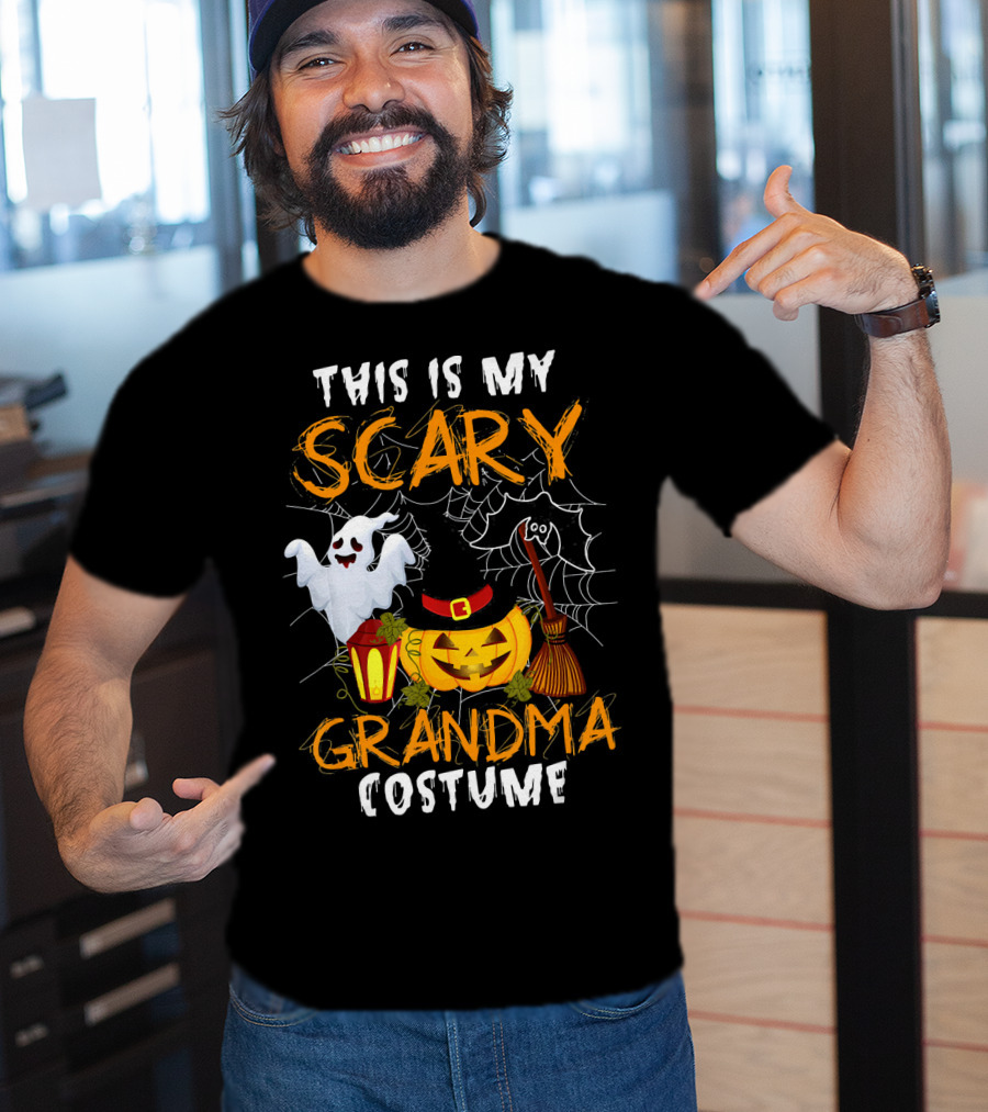 This Is My Scary Grandma Halloween Costume Ghost Pumpkin Spider Web T-Shirt