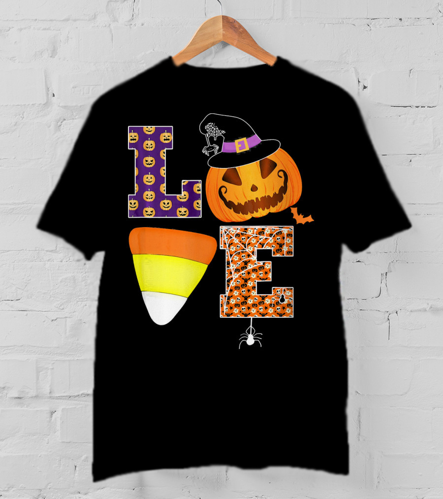 Halloween Pumpkin Candy Corn Love T-Shirt