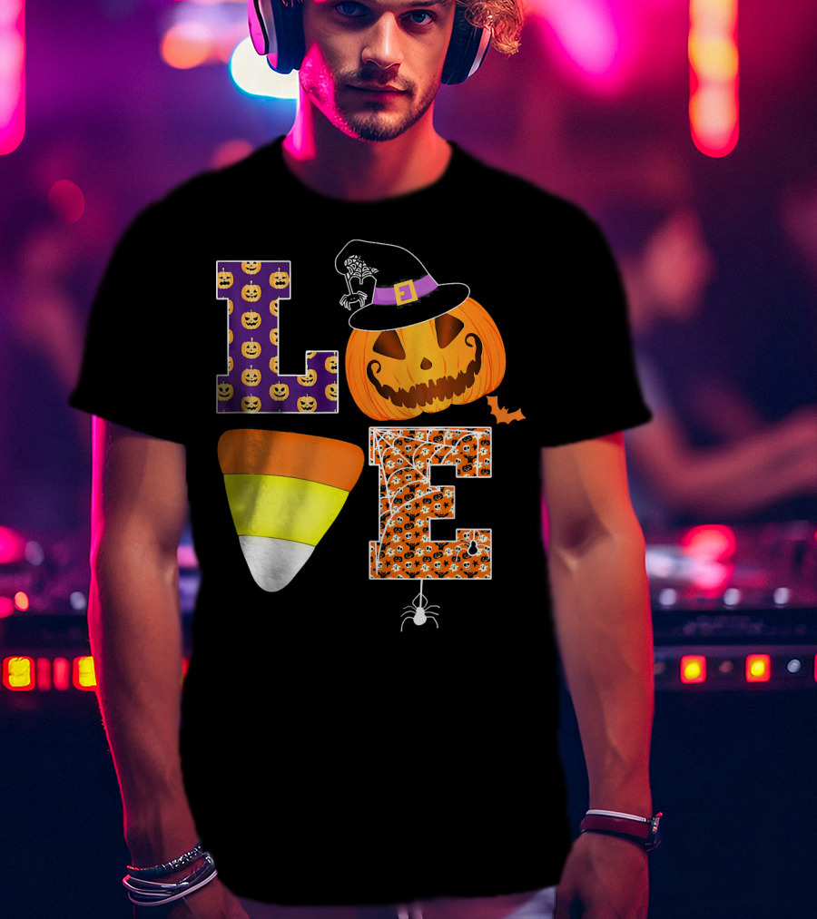 Halloween Pumpkin Candy Corn Love T-Shirt