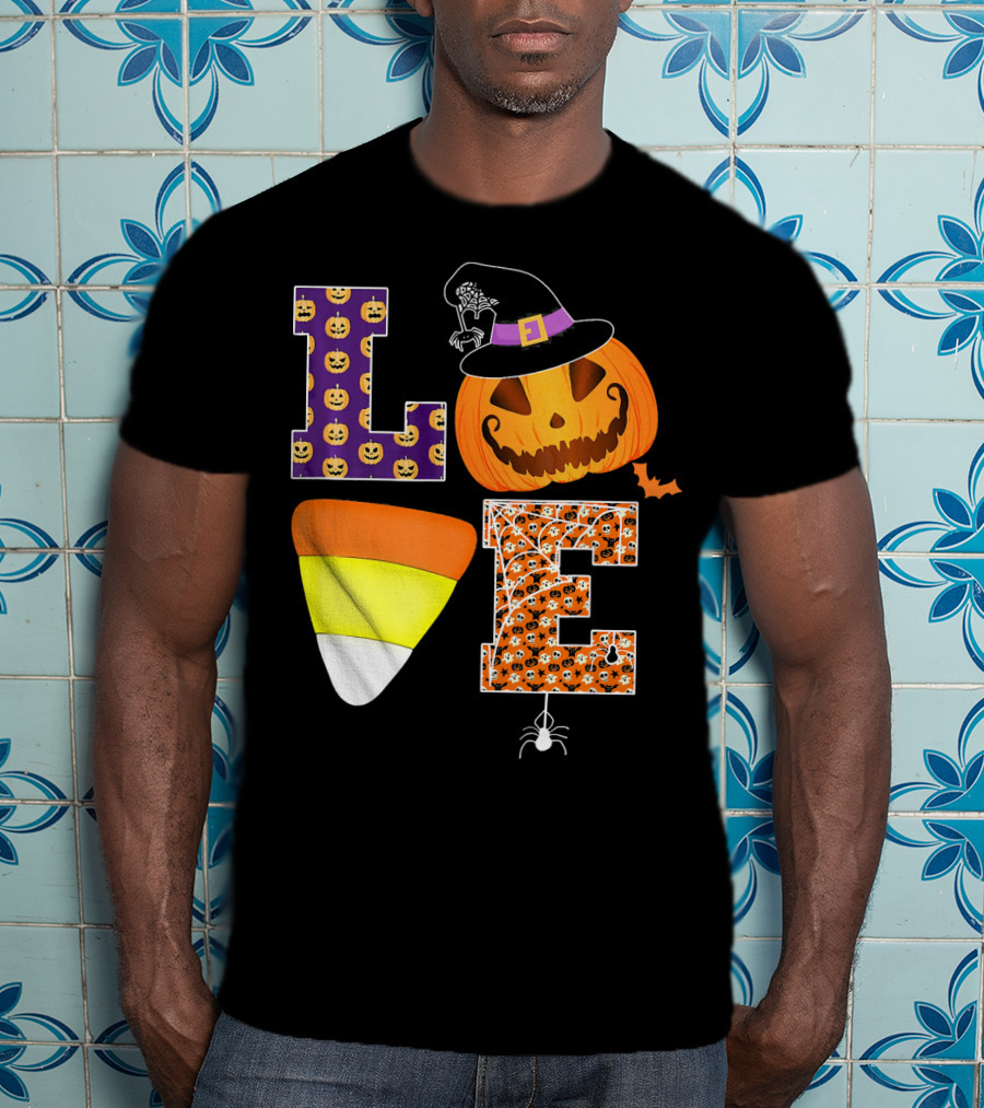 Halloween Pumpkin Candy Corn Love T-Shirt