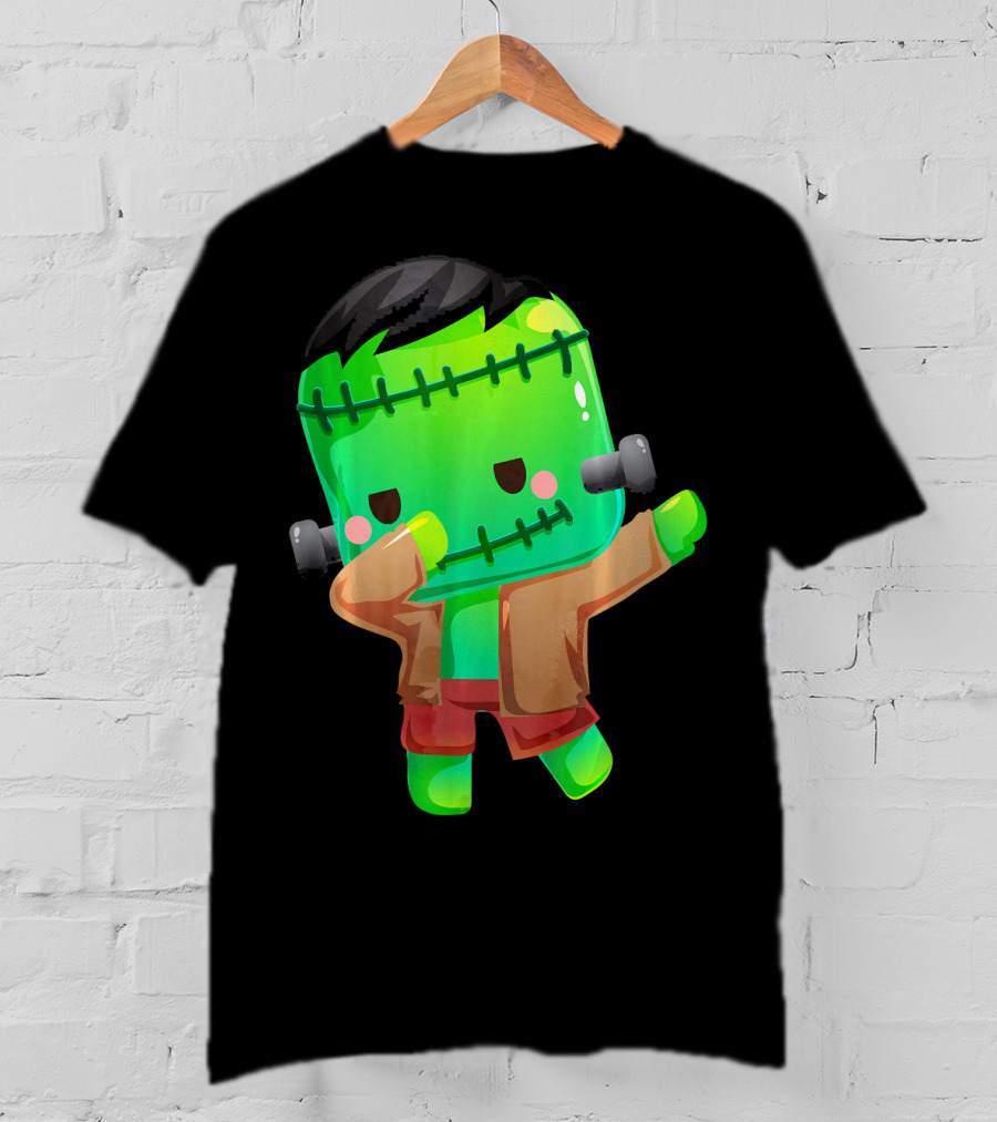 Cute Cartoon Dabbing Frankenstein Monster T-Shirt
