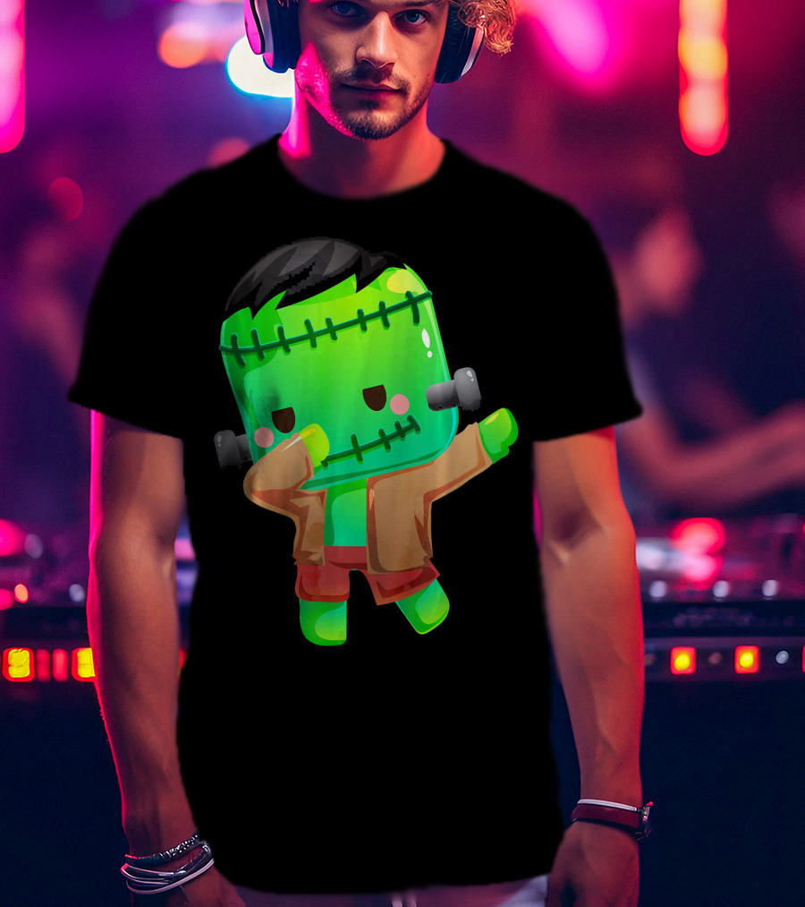 Cute Cartoon Dabbing Frankenstein Monster T-Shirt