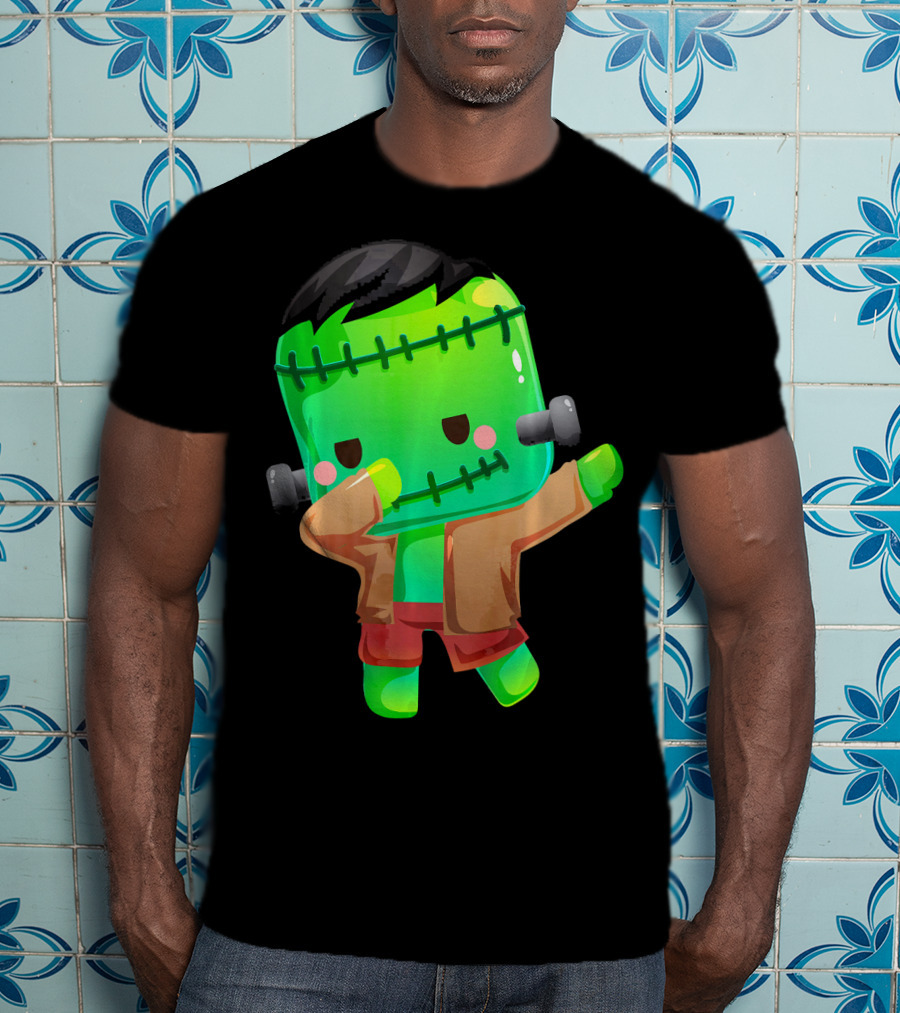 Cute Cartoon Dabbing Frankenstein Monster T-Shirt