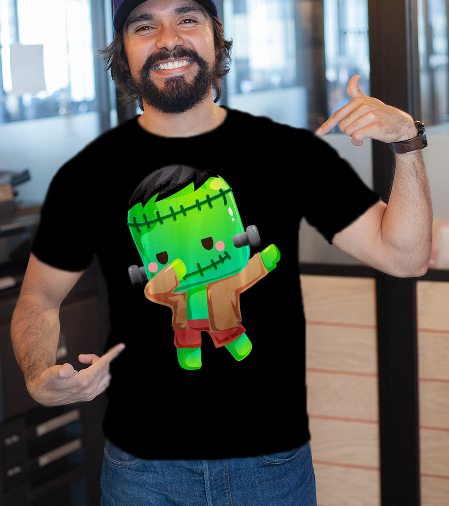 Cute Cartoon Dabbing Frankenstein Monster T-Shirt