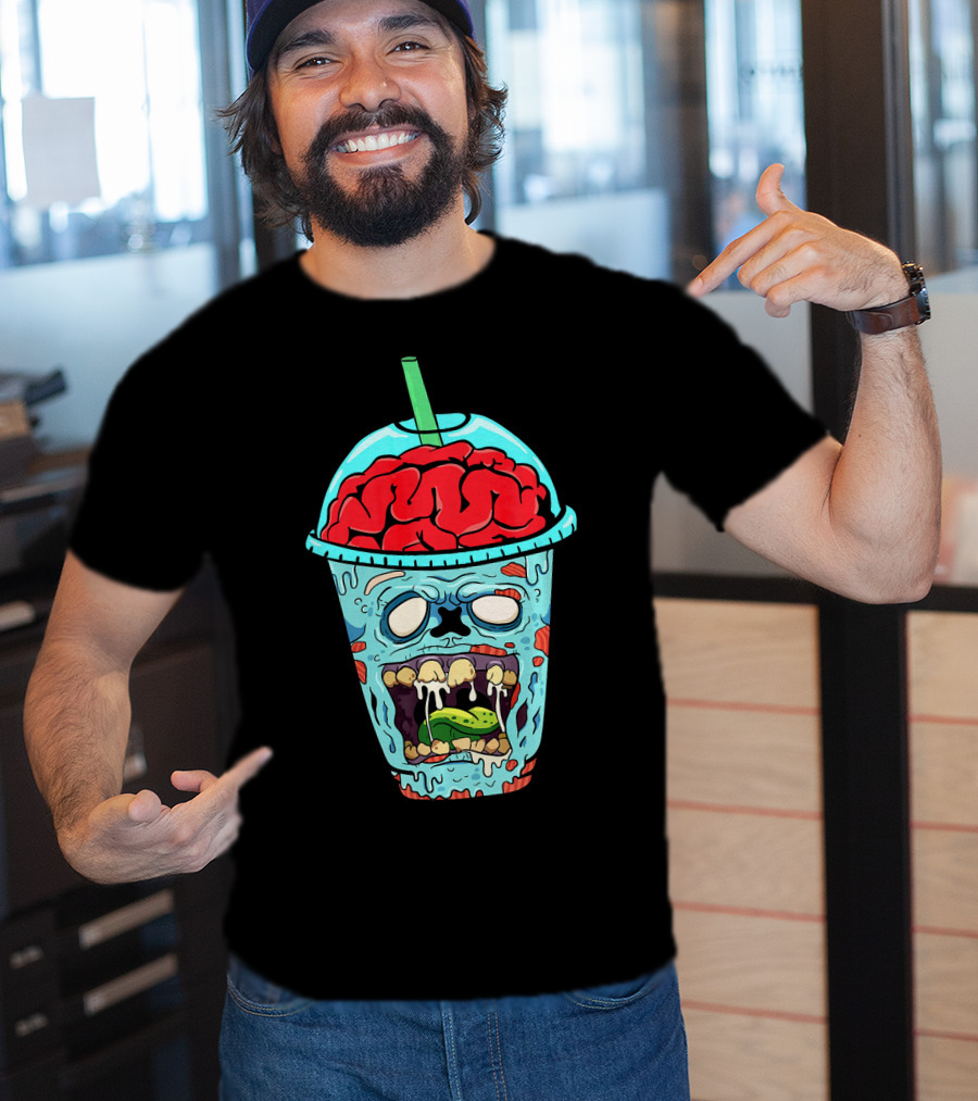 Zombie Apocalypse Brain Slushy Drink Horror T-Shirt