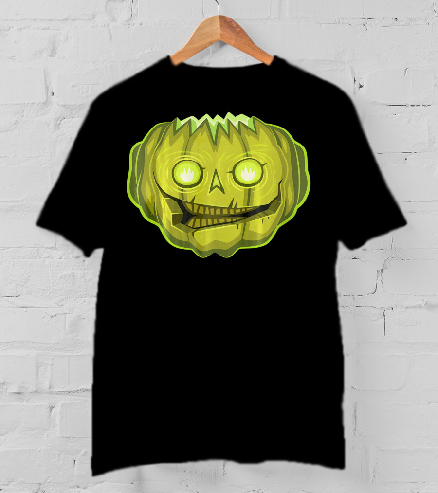 Halloween Zombie Pumpkin Glowing Skull T-Shirt