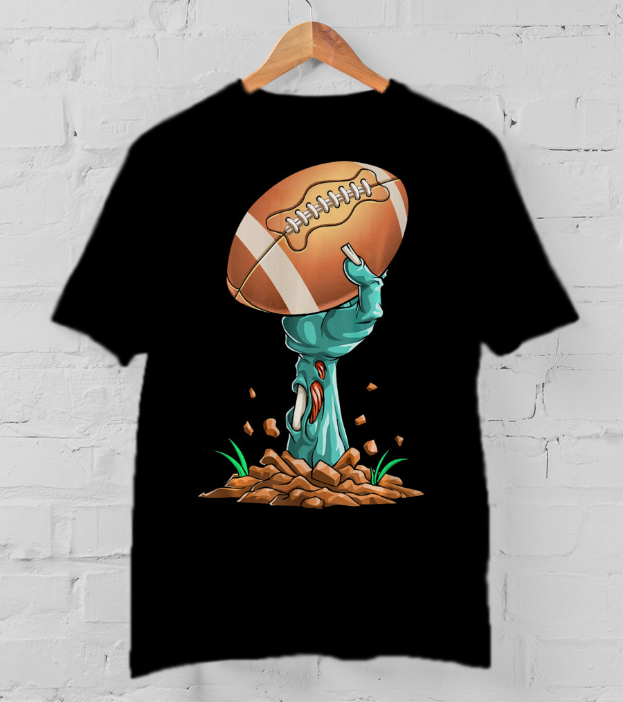 Zombie Hands Rising With Football Victory T-Shirt