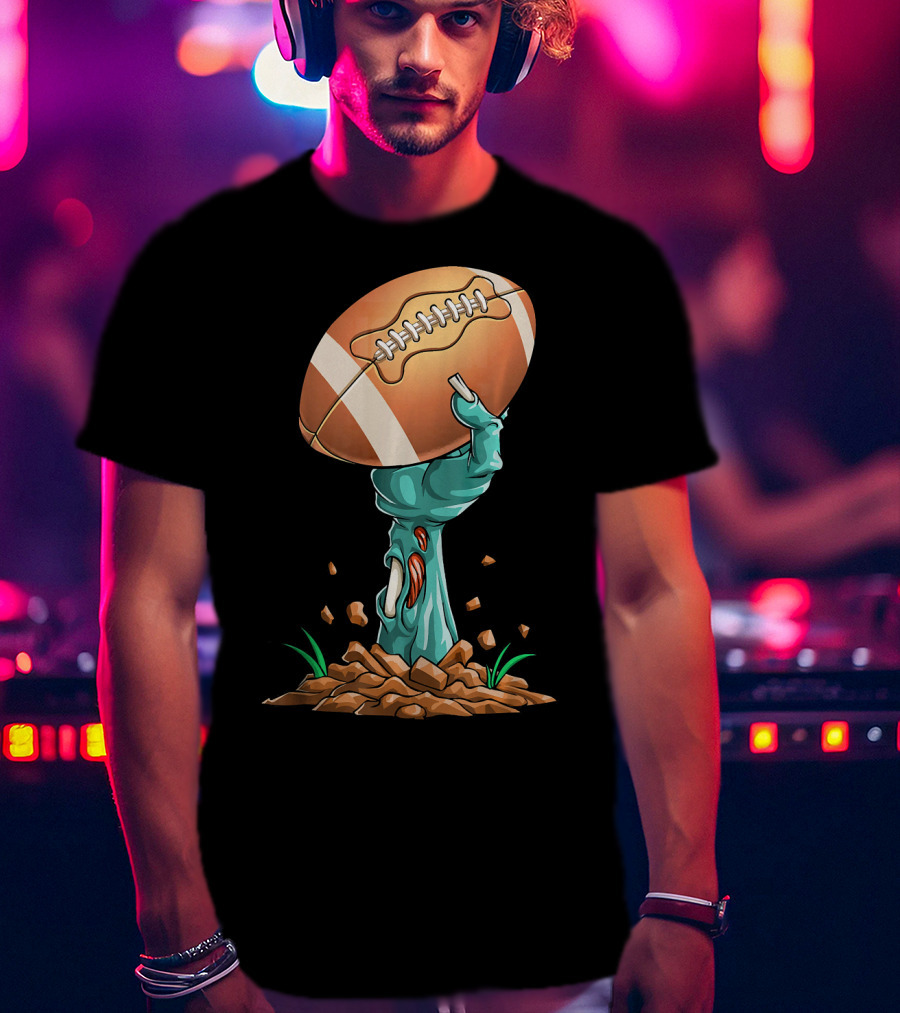 Zombie Hands Rising With Football Victory T-Shirt