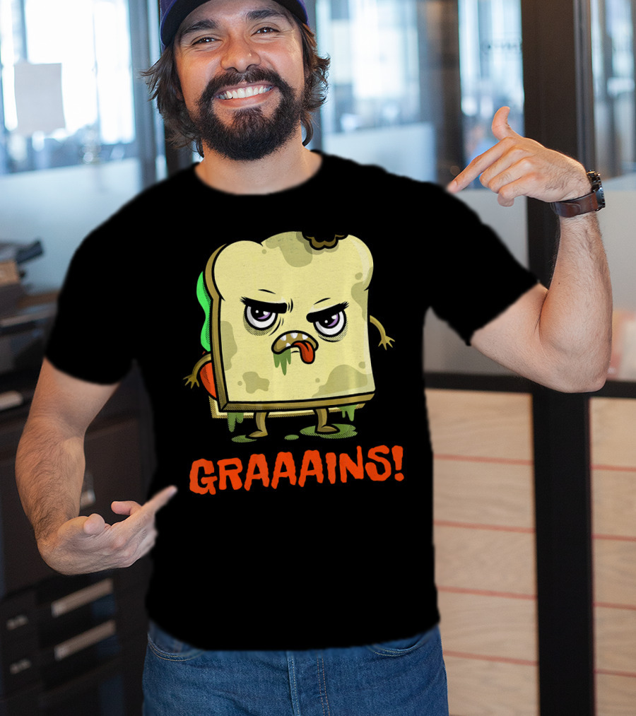 Halloween Zombie Sandwich Graaains Food Grains T-Shirt