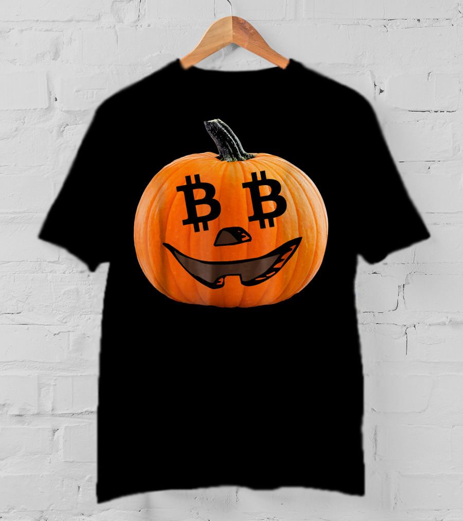 Bitcoin Pumpkin Halloween Costume Crypt T-Shirt