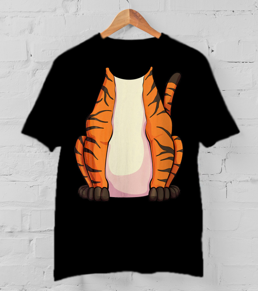 Tiger Costume For Halloween Tiger Stripes Tail T-Shirt