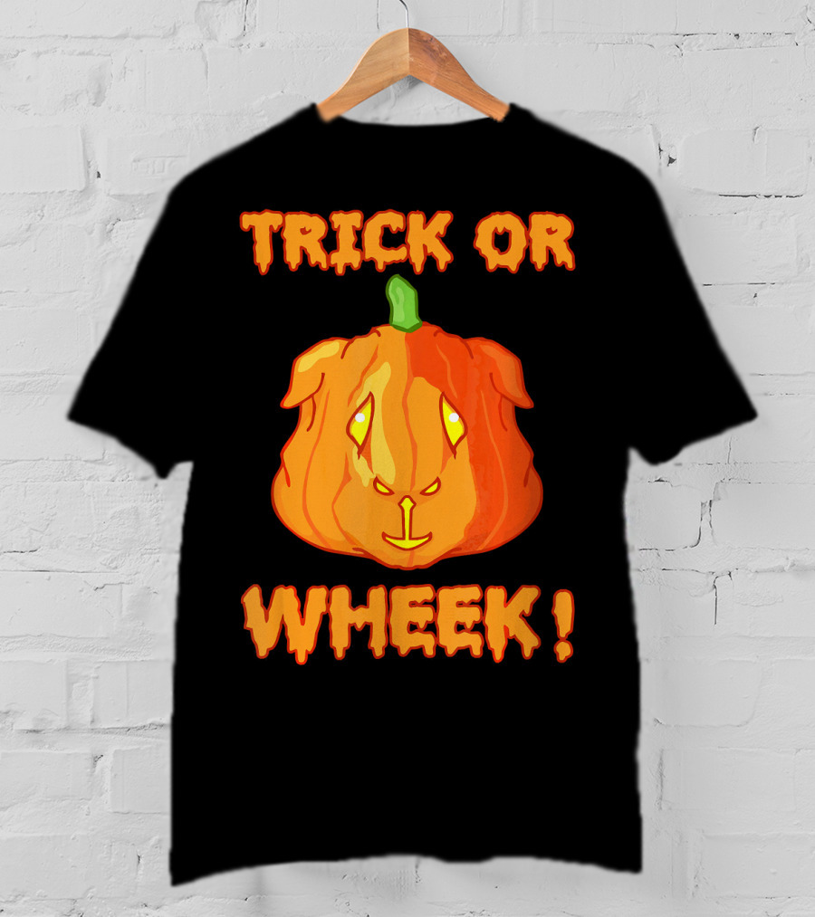 Trick Or Wheek Guinea Pig Jack O Lantern Halloween Fun T-Shirt
