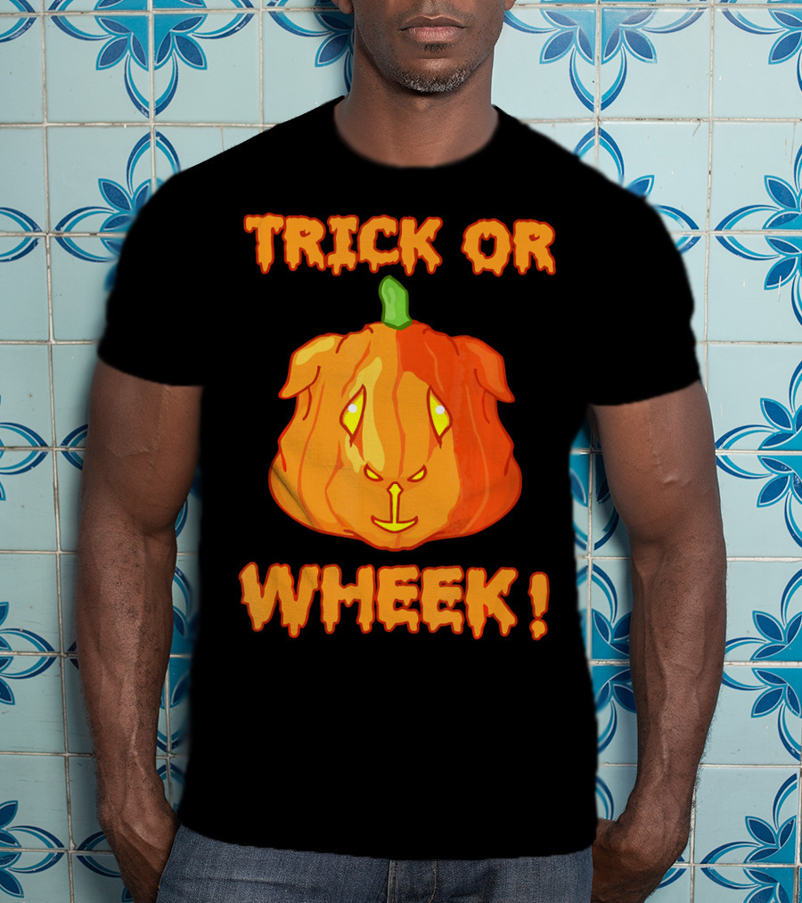 Trick Or Wheek Guinea Pig Jack O Lantern Halloween Fun T-Shirt