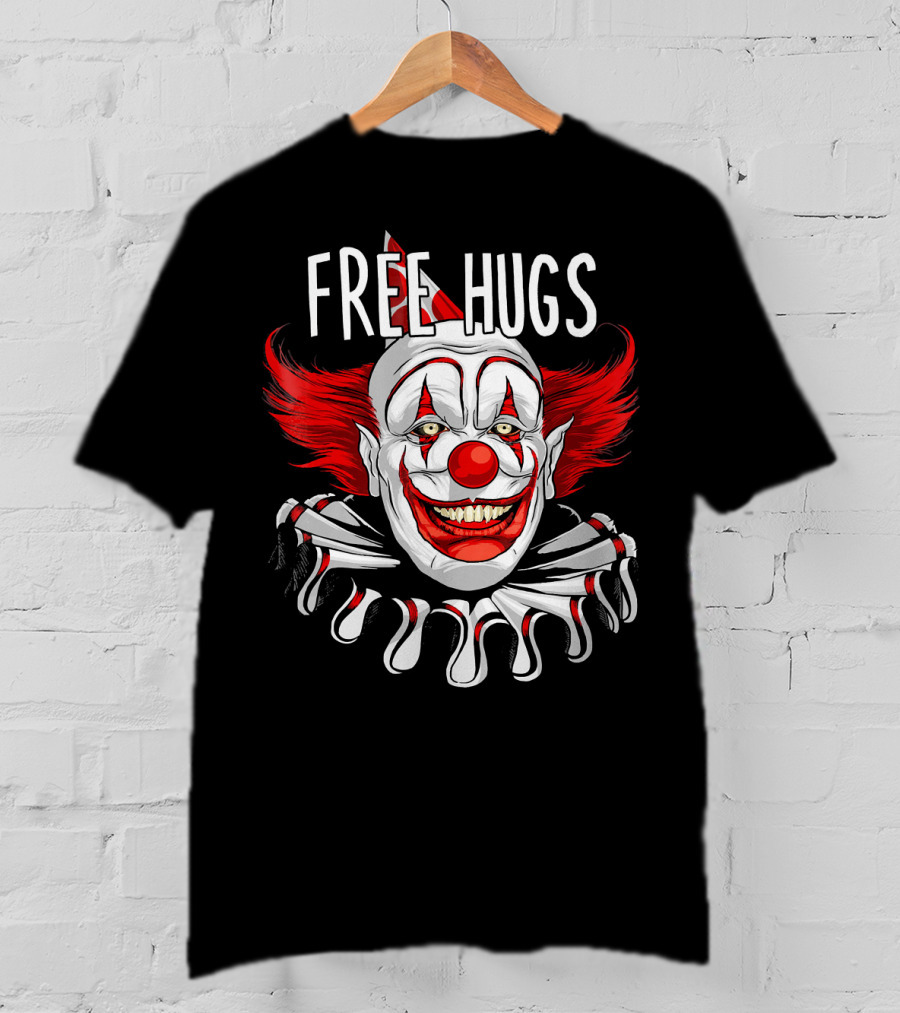 Free Hugs Creepy Scary Clown Halloween T-Shirt