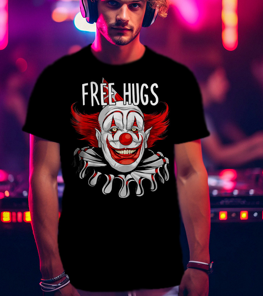 Free Hugs Creepy Scary Clown Halloween T-Shirt