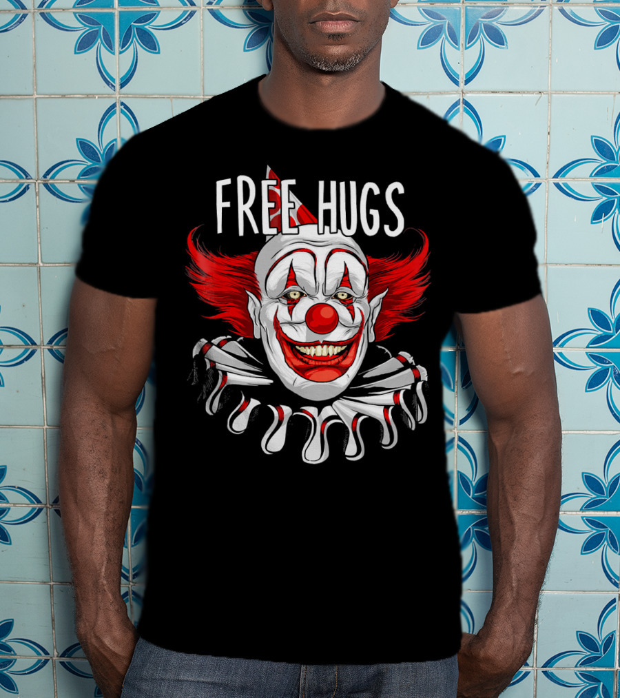 Free Hugs Creepy Scary Clown Halloween T-Shirt
