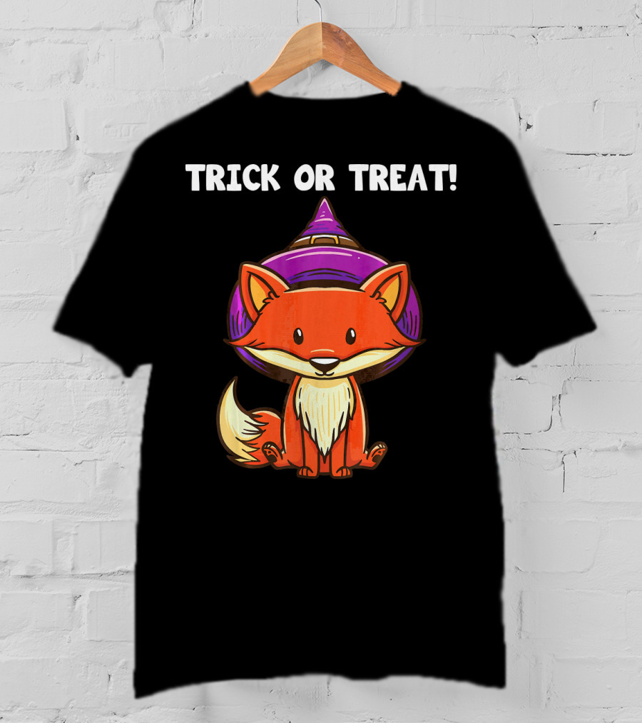 Trick Or Treat Witch Fox Halloween T-Shirt