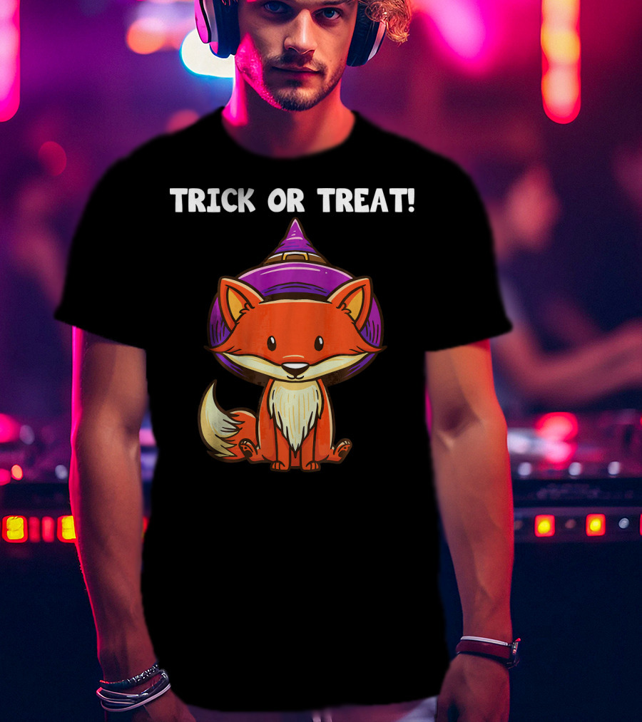 Trick Or Treat Witch Fox Halloween T-Shirt