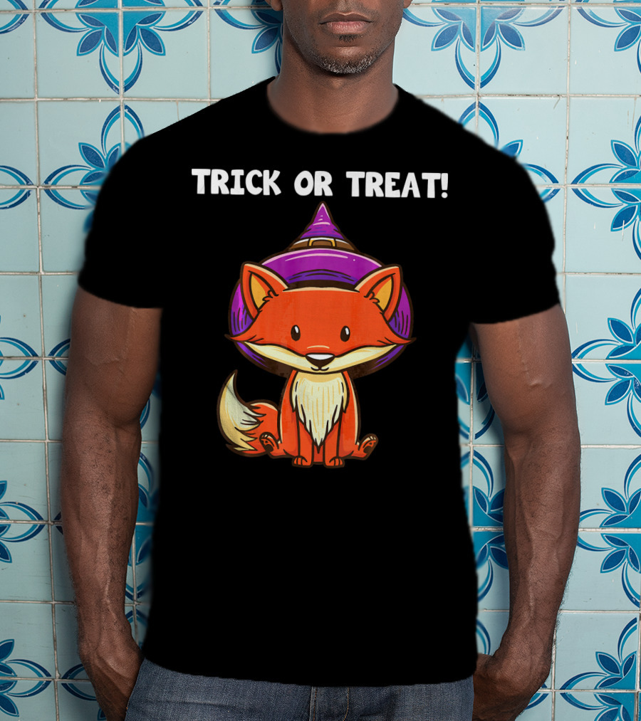 Trick Or Treat Witch Fox Halloween T-Shirt