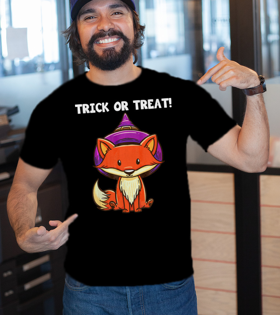 Trick Or Treat Witch Fox Halloween T-Shirt