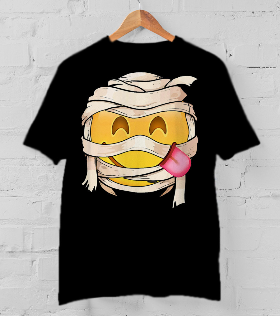 Face Savoring Food Emoji Mummy Wink Out Tongue T-Shirt