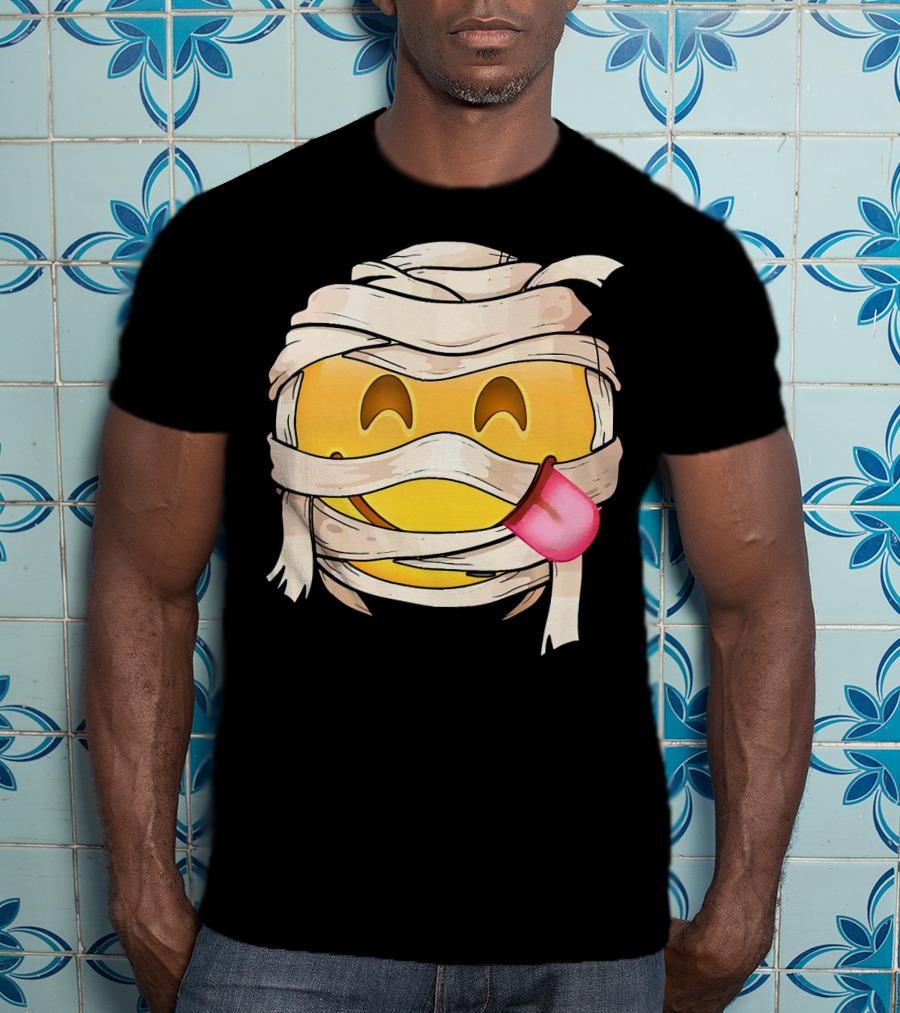 Face Savoring Food Emoji Mummy Wink Out Tongue T-Shirt