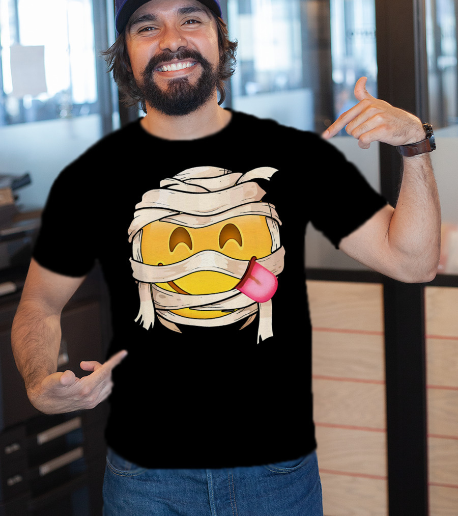 Face Savoring Food Emoji Mummy Wink Out Tongue T-Shirt