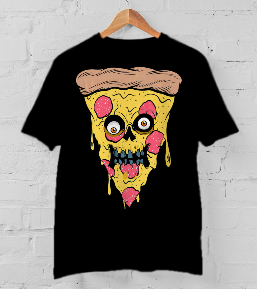 Pizza Zombie Halloween Costume Spooky Slice T-Shirt