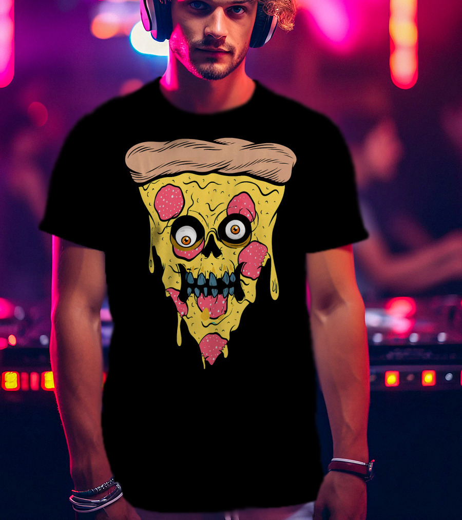 Pizza Zombie Halloween Costume Spooky Slice T-Shirt